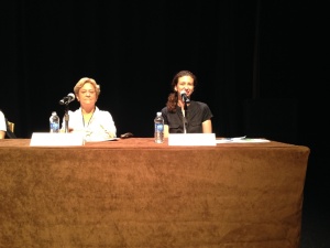 Dinah Stevenson and Julie Strauss Gabel (pic from Official SCBWI conference blog.)